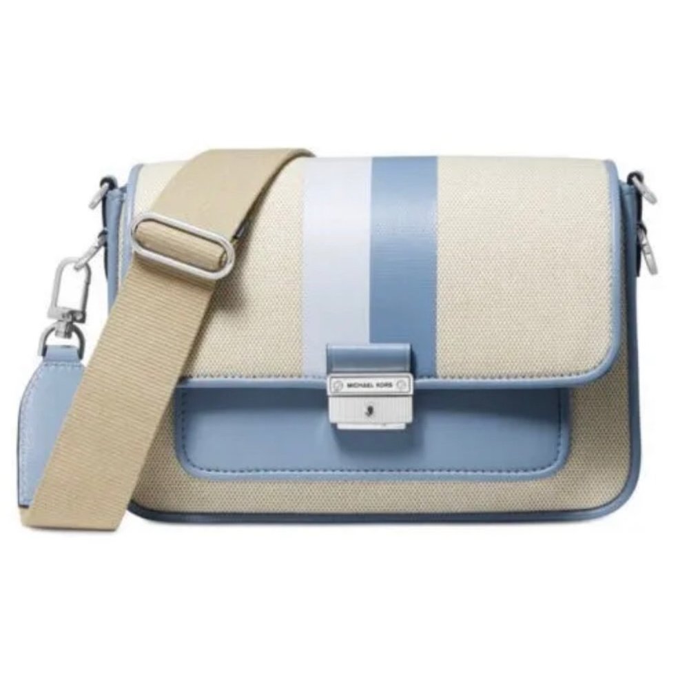 MICHAEL Kors Bradshaw Small Messenger Extra Strap Snap Closure Chambray Blue